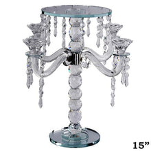 Load image into Gallery viewer, 15" Gemcut Egyption Handcrafted Glass Candelabra Votive Candle Holder With Crystal Chains - 1 PCS
