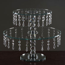 Load image into Gallery viewer, 16" Gemcut Egyption Handcrafted Round Glass Chandelier Crystal Wedding Cake Riser Stand - 1 PCS
