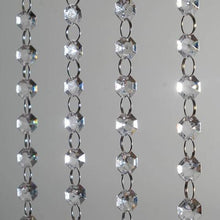 Load image into Gallery viewer, 8ft x 3ft Clear Diamond Strand Premium Acrylic Crystal Bead Curtain Backdrop Wedding Party Decor - Metal Rod Top

