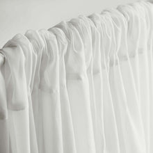 Load image into Gallery viewer, Set Of 2 White Fire Retardant Sheer Organza Premium Curtain Panel Backdrops Window Treatment With Rod Pockets - 5FTx10FT

