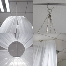 Load image into Gallery viewer, 20FT Premium White Fire Retardant Sheer Voil Curtain Ceiling Panel Backdrop
