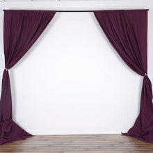Load image into Gallery viewer, Set Of 2 Eggplant Fire Retardant Polyester Curtain Panel Backdrops Window Treatment With Rod Pockets - 5FTx10FT
