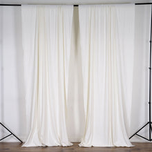 Load image into Gallery viewer, Set Of 2 Ivory Fire Retardant Polyester Curtain Panel Backdrops Window Treatment With Rod Pockets - 5FTx10FT
