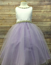 Load image into Gallery viewer, Impressive Satin &amp; Tulle Dress with Rhinestone Gem Neckline &amp; Belt - Mint
