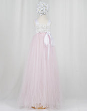 Load image into Gallery viewer, Blossomy Bodice and Pink Sheer Tulle Skirt Dress
