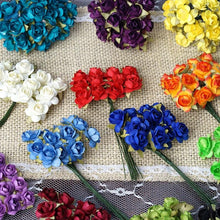 Load image into Gallery viewer, 144 Ivory Paper Mini Flower Roses For DIY Wedding Card Craft Party Favors Decorations
