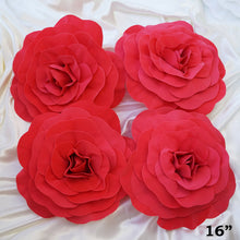 Load image into Gallery viewer, 16" Large Foam Rose Backdrop Wall Decor - Red - 4 pcs
