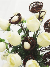 Load image into Gallery viewer, 6 x Trio of Glittered Bird’s Nest on Stem - Lime
