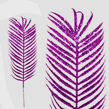 Load image into Gallery viewer, 6 x Glittered Tropical Palm Leaf - Purple
