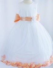 Load image into Gallery viewer, Tulle Overlay Flower Girl Petal Dress - Ivory
