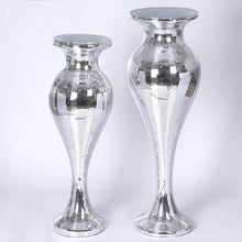 Load image into Gallery viewer, 42” Silver Mirror Mosaic Polystone Floor Vase Wedding Aisle Prop Party Columns - 1 PCS
