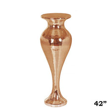 Load image into Gallery viewer, 42” Rose Gold Mirror Mosaic Polystone Floor Vase Wedding Aisle Prop Party Columns
