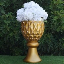 Load image into Gallery viewer, 21" Tall Crystal Beaded Gold Wedding French Columns With Mirror Mosaic Party Event Decoration - 4PCS
