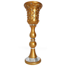 Load image into Gallery viewer, 32" Tall Crystal Beaded Gold Wedding French Columns With Mirror Mosaic Party Event Decoration - 4PCS
